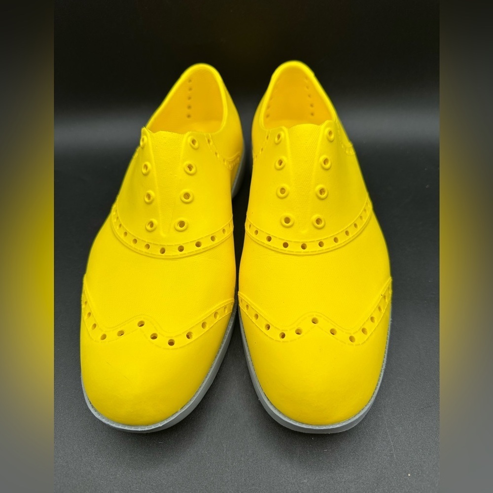 Biion Oxford Unisex Golf Shoes Yellow Spikeless Rubber Size Men's 8 Women's 10 - Picture 2 of 5